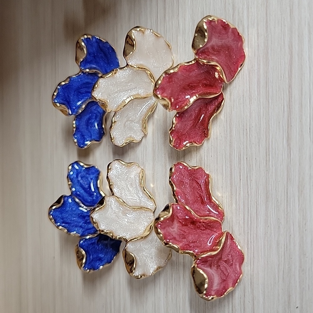 THE JACKIE O ENAMEL SWIRL EARRINGS, CHOICE OF COLOR